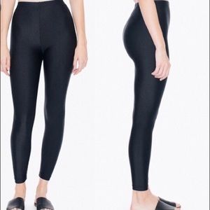 American apparel high waisted shiny leggings